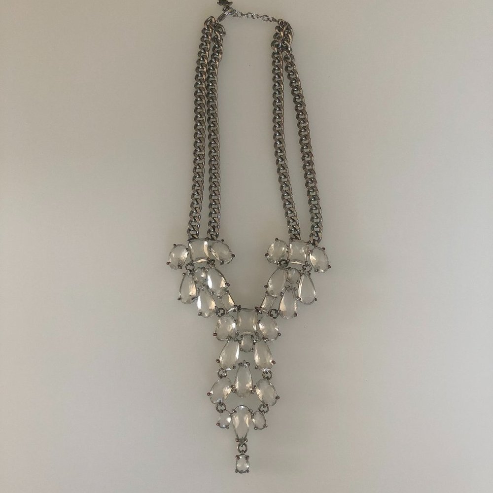 ABS Alan Schwartz  Stunning Crystal Rocker Necklace with Chain Link Detail